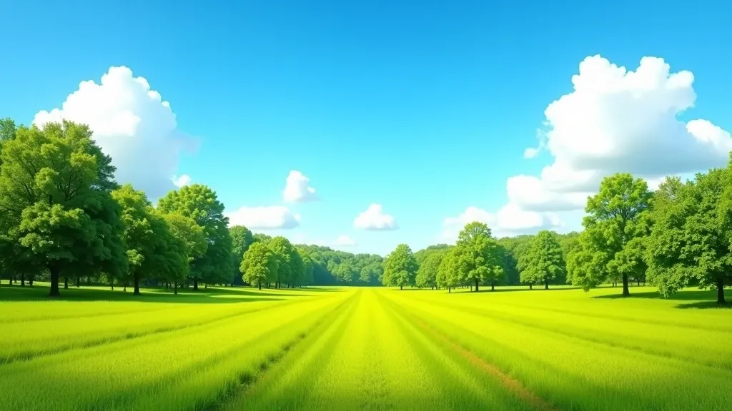 Modrá obloha s měkkými mraky nad parkem, ideální počasí pro venkovní piknik se seniory